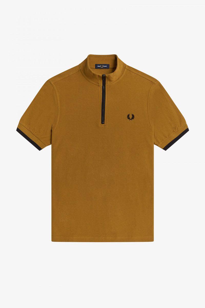 Camel Fred Perry Funnel Neck Polo Men's Shirts | PH 1500BEXC